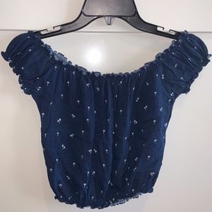 Navy Blue and White Brandmelville Top